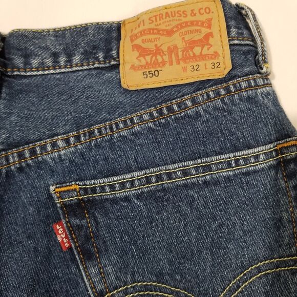Levis 550 Jeans Mens 32x32 Relaxed Fit Dark Stonewash Blue 01550-4886 Loose - Picture 5 of 12